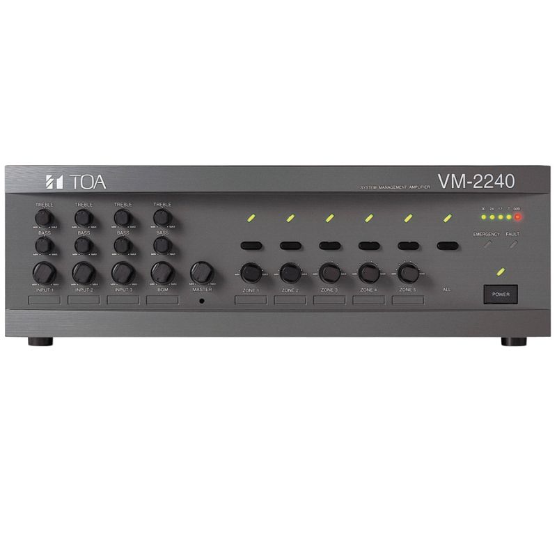 Tăng âm liền Mixer 5 vùng loa công suất 240W TOA VM-2240