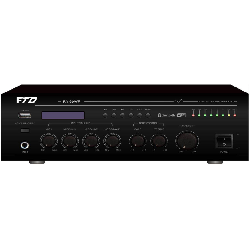 Ampli truyền thanh PA 60W có WifiBluetoothMP3 FA-60WF