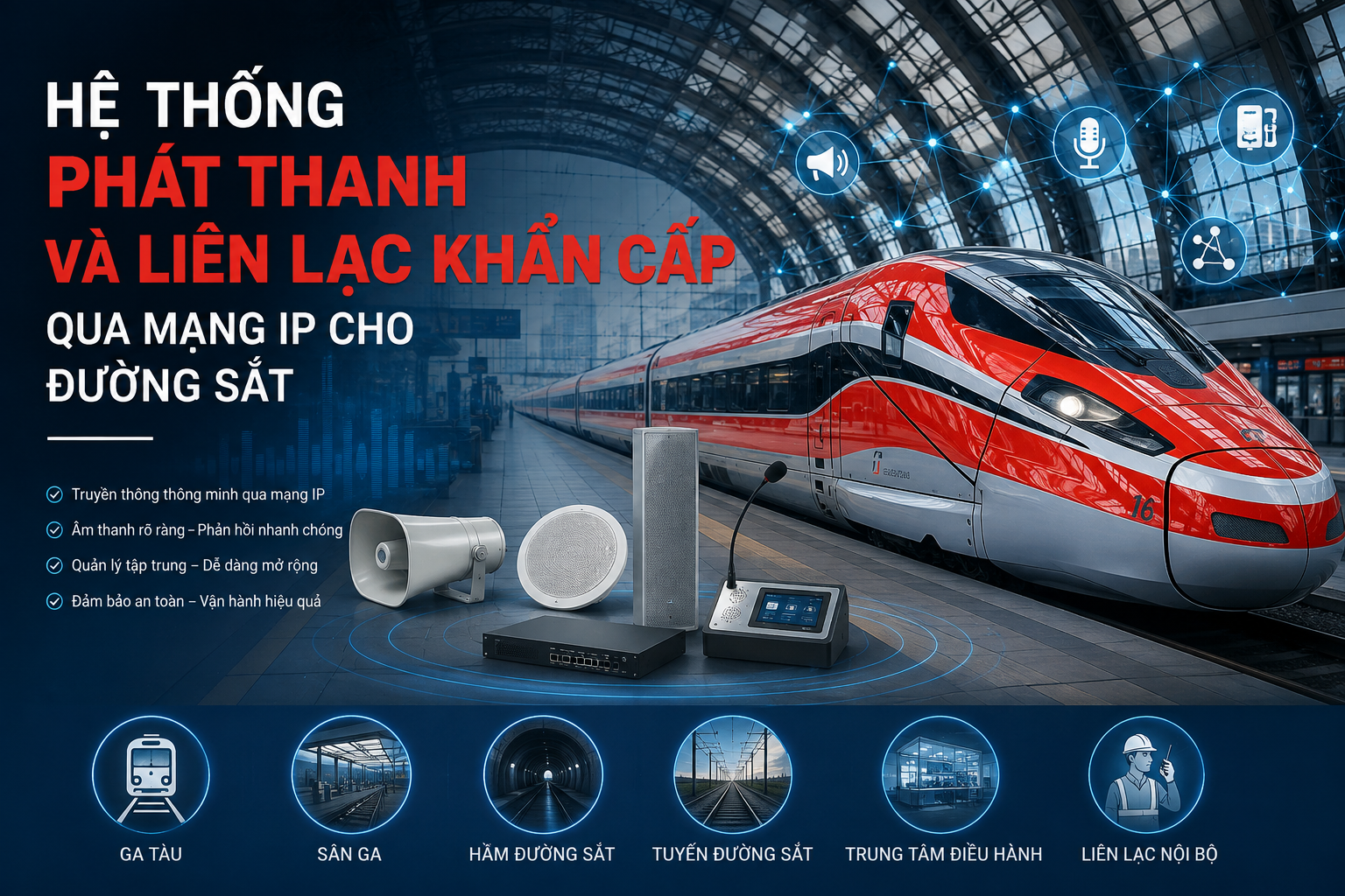 Hệ Thống Phát Thanh và Liên Lạc Khẩn Cấp Qua Mạng IP Cho Đường Sắt
