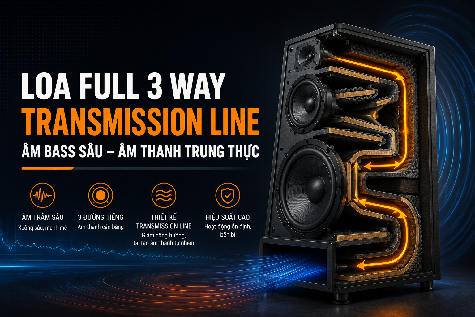 Loa Full 3 Way Acoustical Labyrinth – Âm Bass Sâu, Âm Thanh Trung Thực