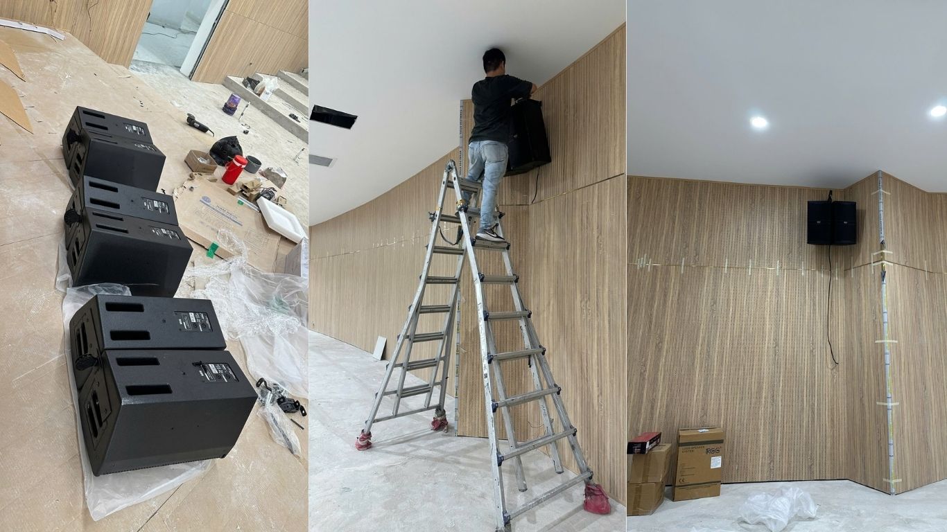 Hình ảnh lắp đặt tại hội trường trường học UEL Hình ảnh lắp đặt tại hội trường trường học UEL