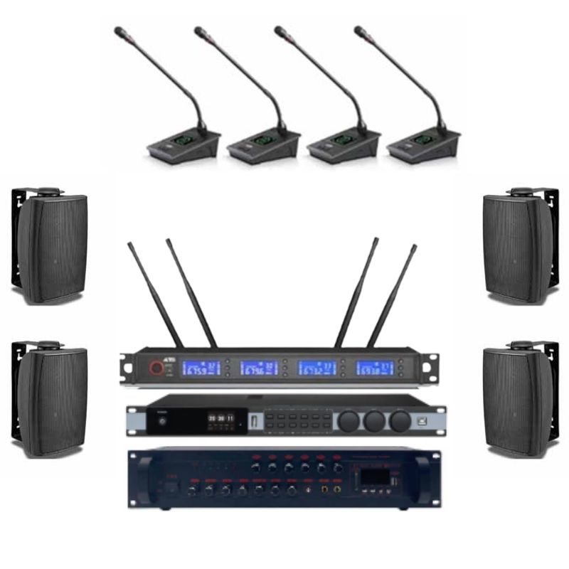 Bộ Micro Hội Thảo Nhỏ Gọn 4 Micro Linh Hoạt
