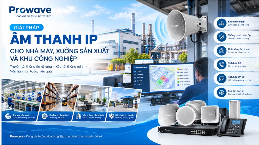 Giải Pháp Âm Thanh IP Cho Nhà Máy, Xưởng Sản Xuất Và Khu Công Nghiệp