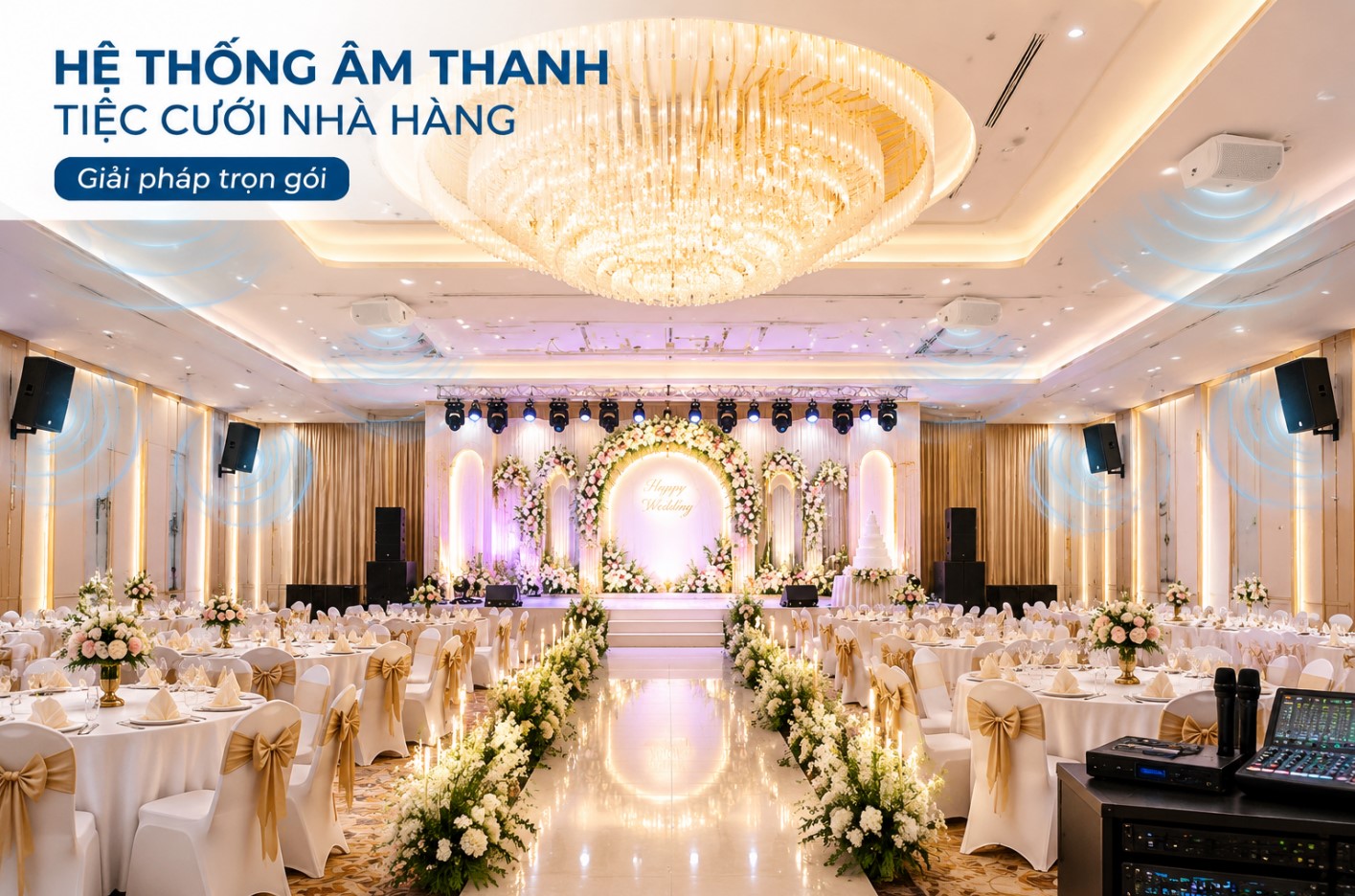 Hệ thống âm thanh tiệc cưới nhà hàng: Giải pháp trọn gói