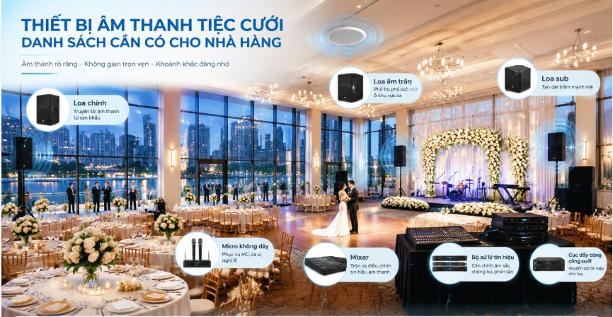 Thiết Bị Âm Thanh Tiệc Cưới: Danh Sách Cần Có Cho Nhà Hàng