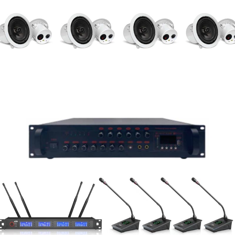 Âm Thanh Phòng Họp 4 Micro Không Dây: Gọn, Rõ, Dễ Dùng