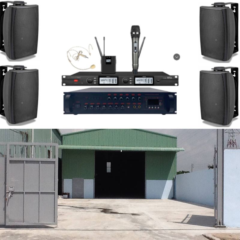 Bộ Âm Thanh 4 Loa Thông Báo Xưởng Nhỏ