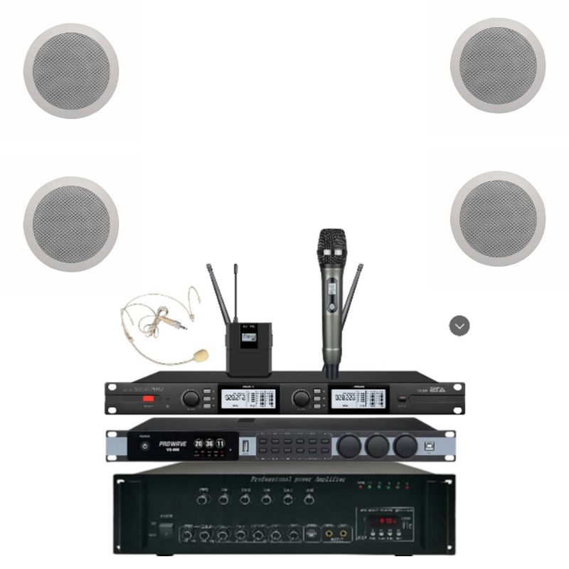 Combo âm thanh thuyết trình micro không dây tiện lợi