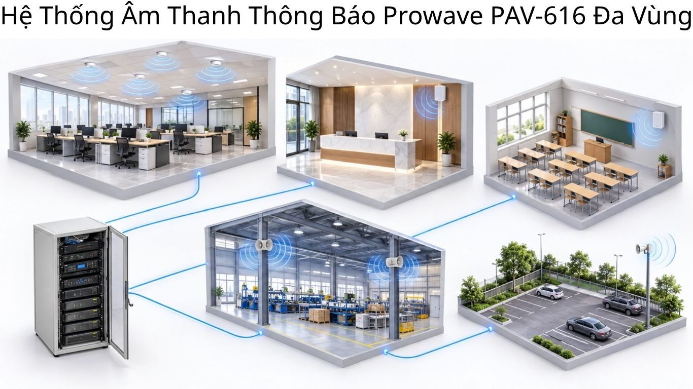 Hệ Thống Âm Thanh Thông Báo Prowave PAV-616 Đa Vùng