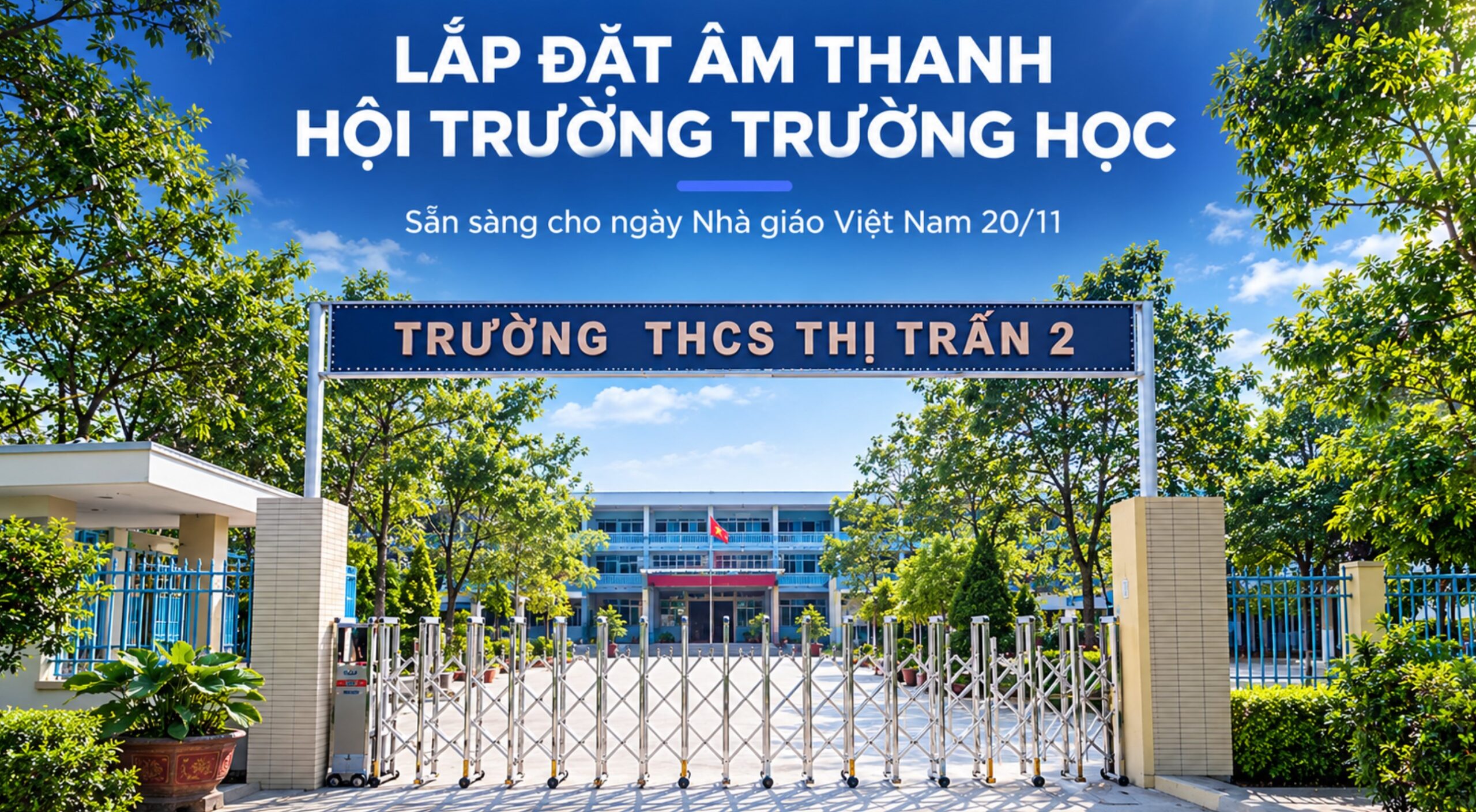 Dự án lắp đặt âm thanh hội trường THCS THỊ TRẤN 2